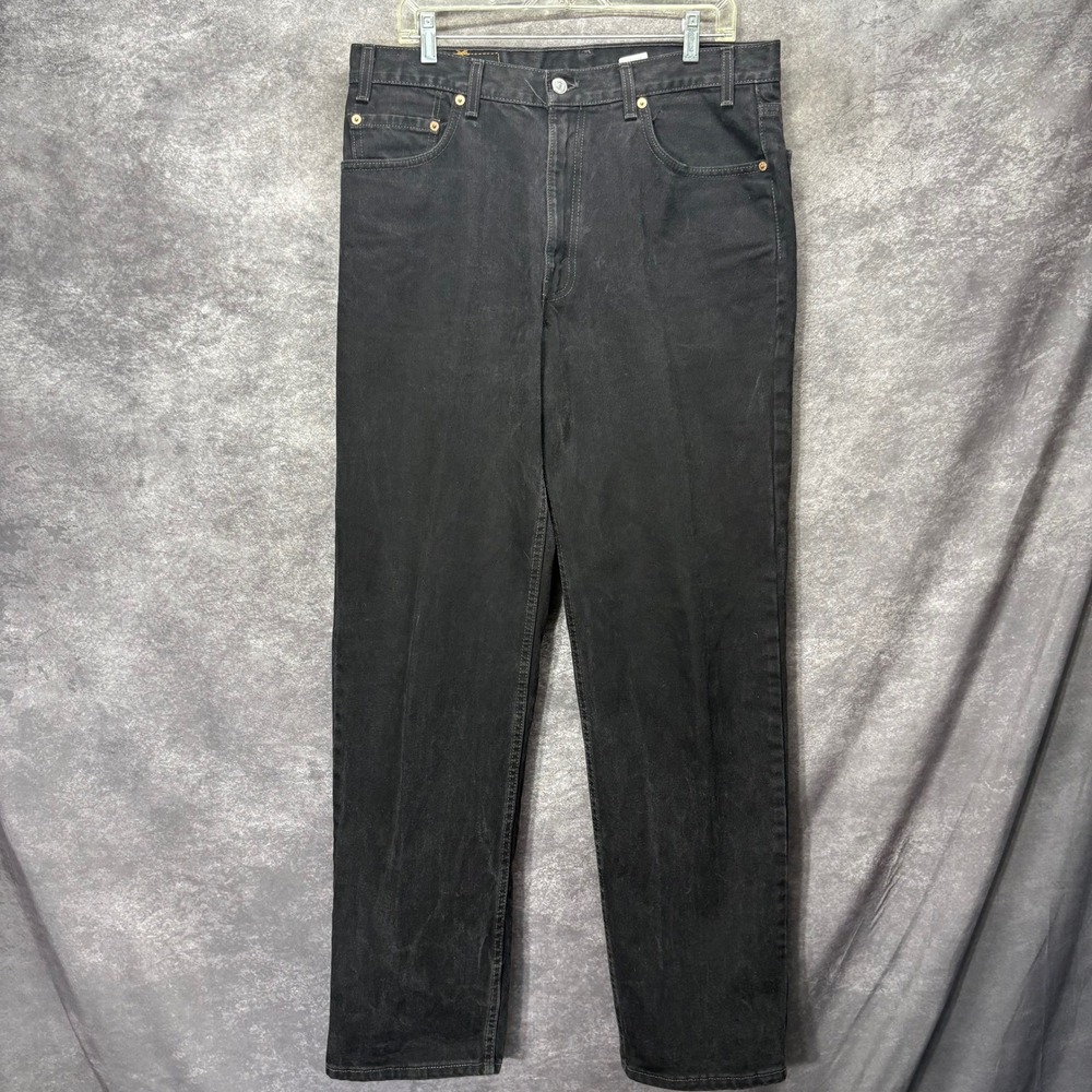 Vintage Levis 550 Relaxed Fit Black Jeans Size 36x34 90s Y2K Made in USA Grunge